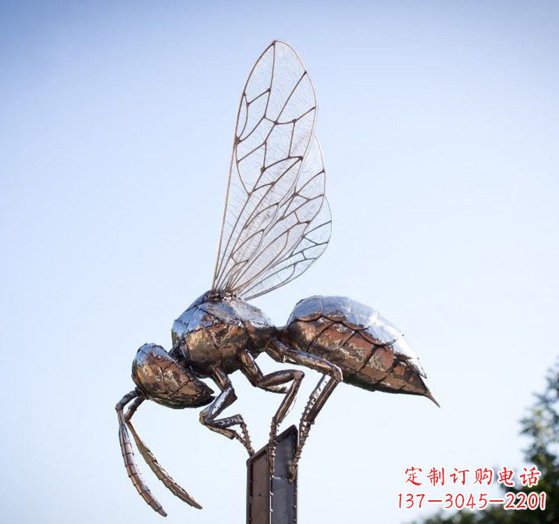 湖南不锈钢公园昆虫蜜蜂雕塑