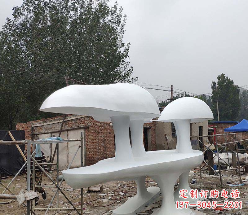 湖南不锈钢公园蘑菇云朵雕塑 