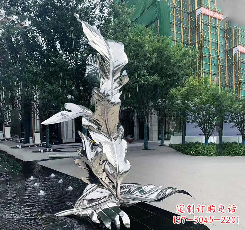 湖南不锈钢公园树叶雕塑