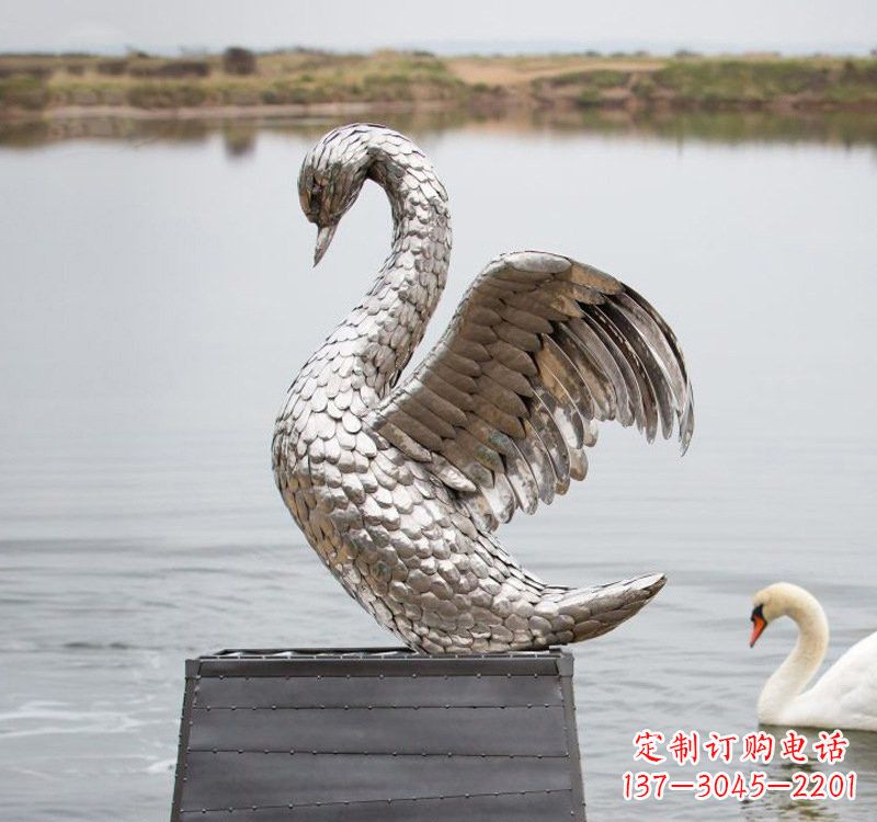 湖南不锈钢公园天鹅雕塑