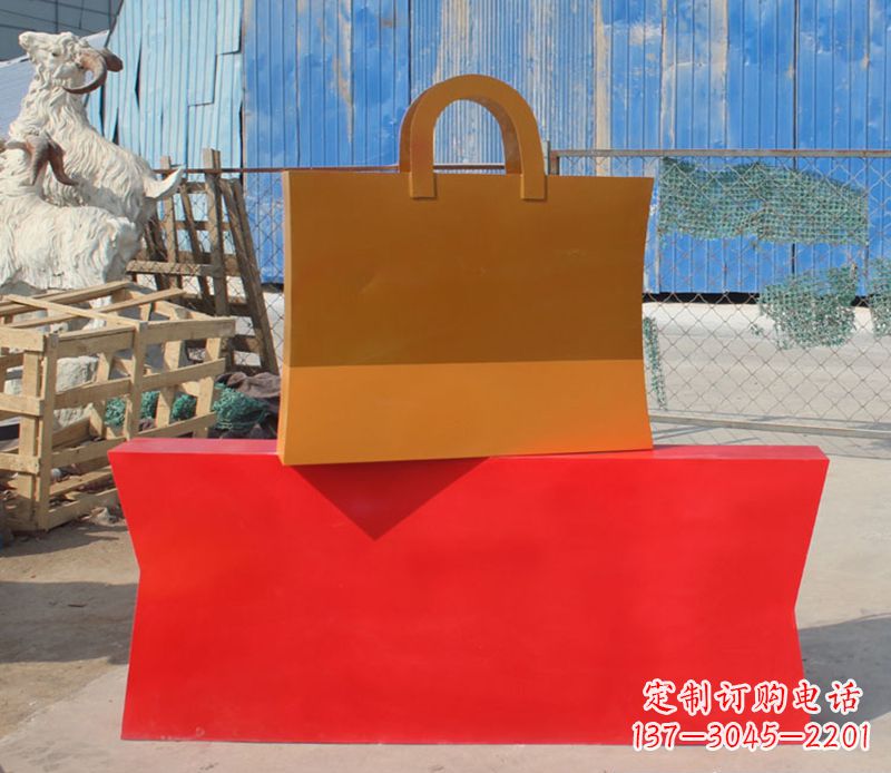 湖南不锈钢购物袋雕塑 (2)