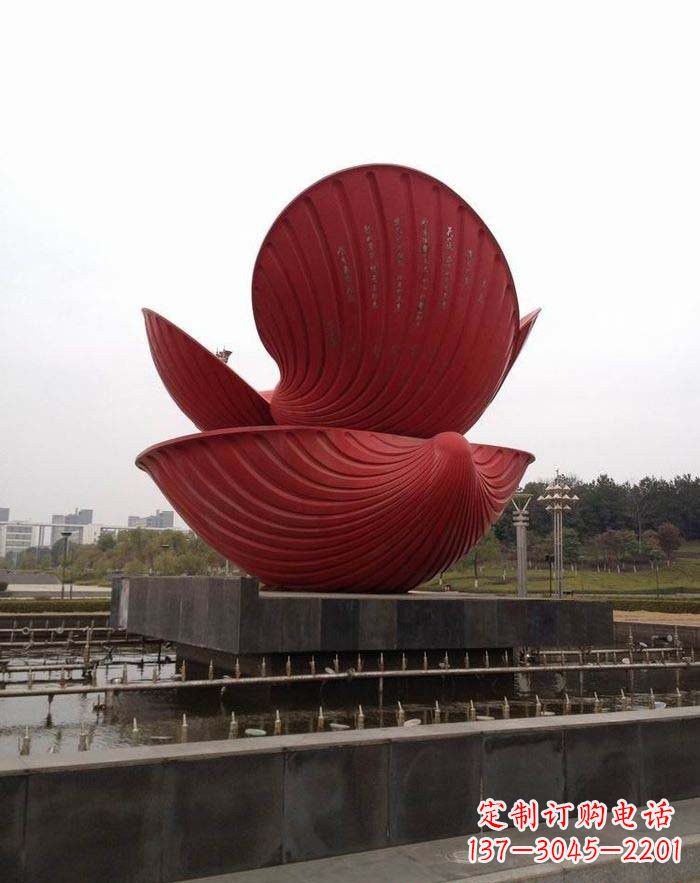 湖南不锈钢广场贝壳喷泉雕塑