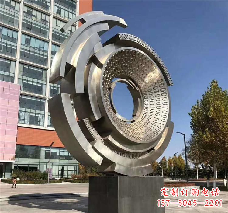 湖南不锈钢齿轮雕塑流动的美丽