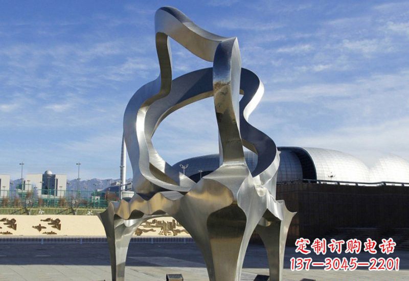 湖南不锈钢广场抽象钢琴雕塑