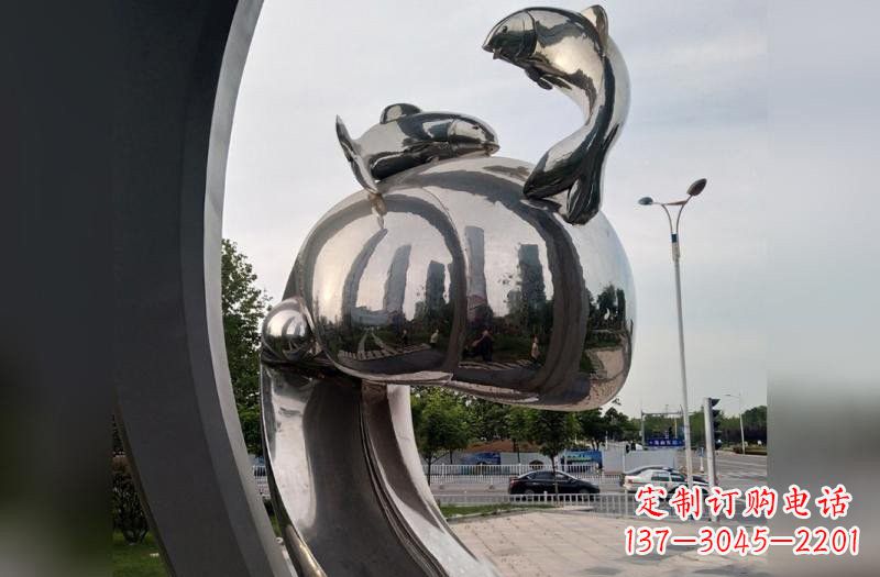 湖南不锈钢广场抽象海浪海鸥雕塑