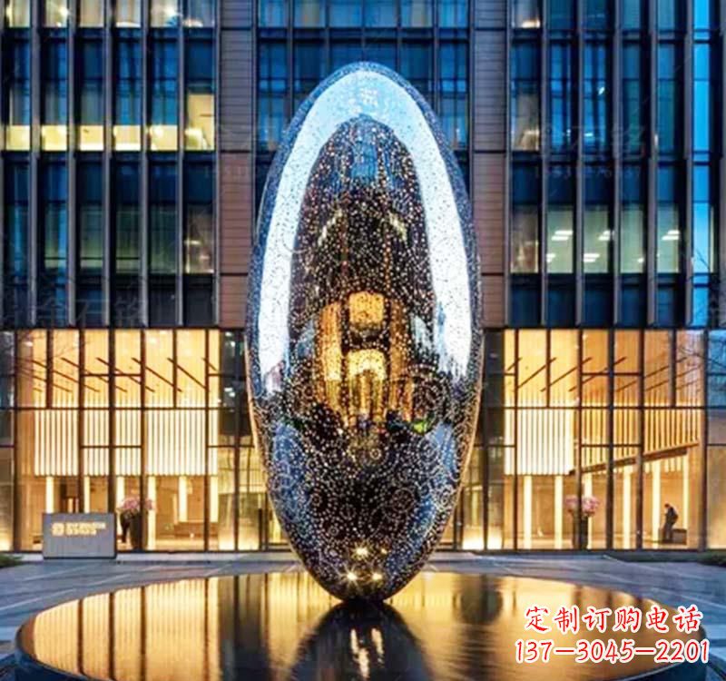 湖南不锈钢广场抽象圆环雕塑