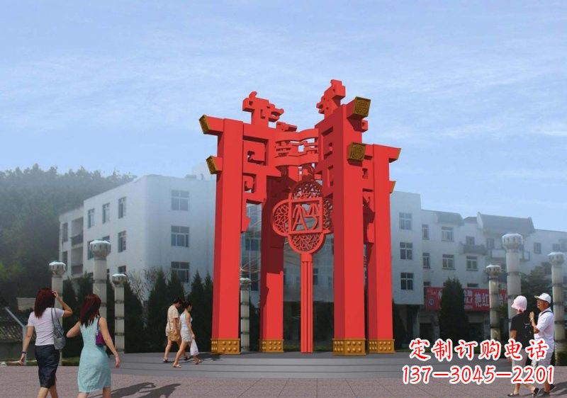 湖南不锈钢广场大型抽象灯笼设计图雕塑