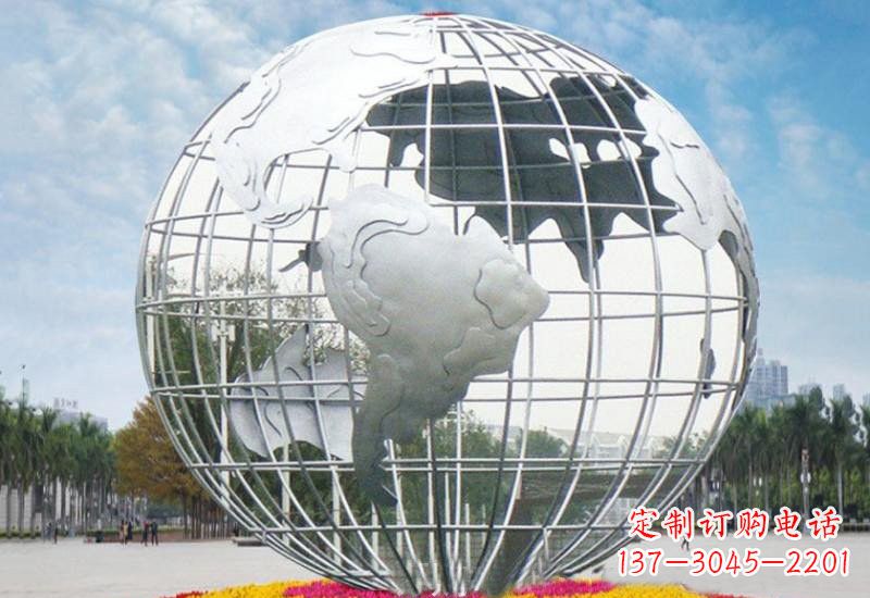 湖南不锈钢广场大型地球雕塑