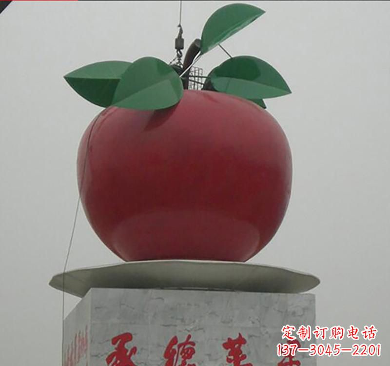 湖南不锈钢广场大型苹果雕塑