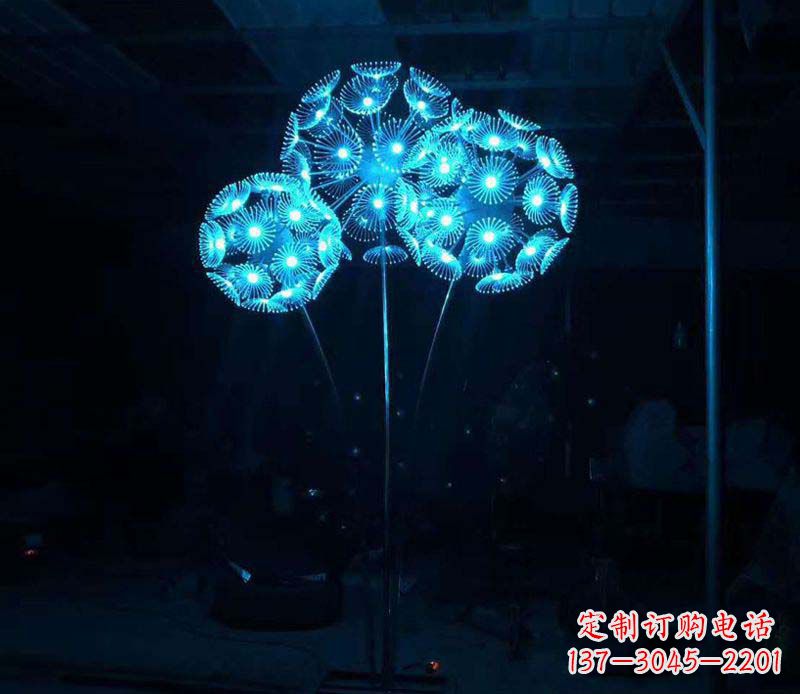 湖南不锈钢广场灯光蒲公英雕塑