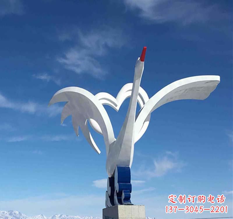 湖南不锈钢广场动物仙鹤雕塑