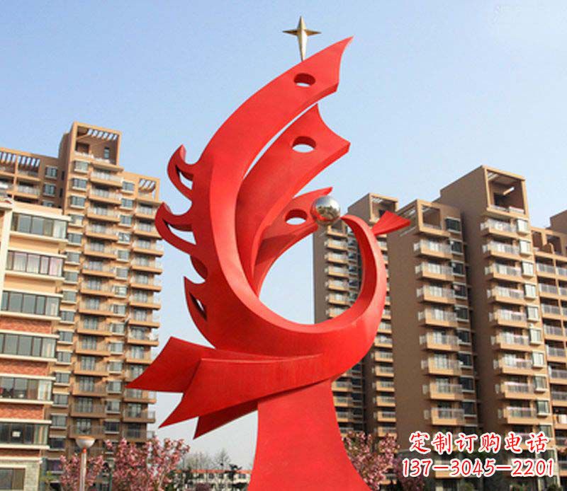 湖南不锈钢广场凤凰景观摆件 