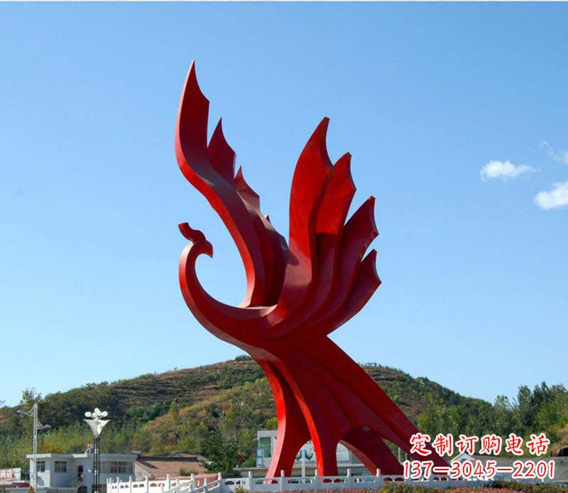 湖南不锈钢广场凤凰雕塑1