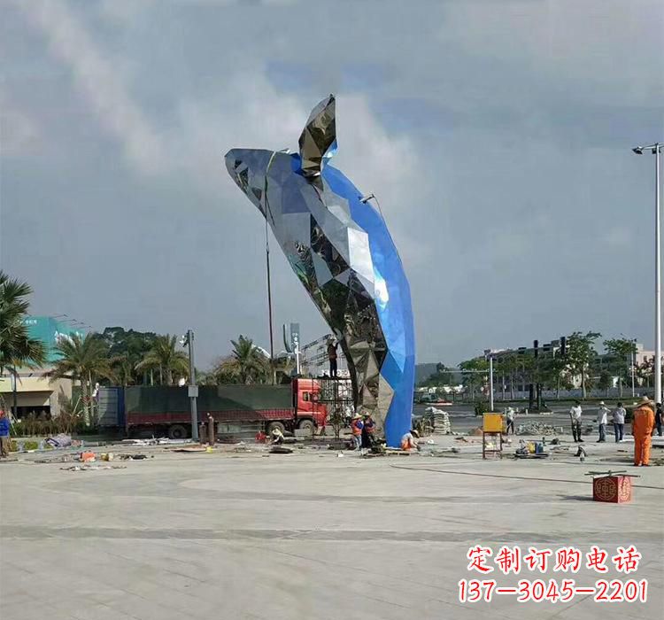 湖南不锈钢广场鲸鱼海洋动物雕塑