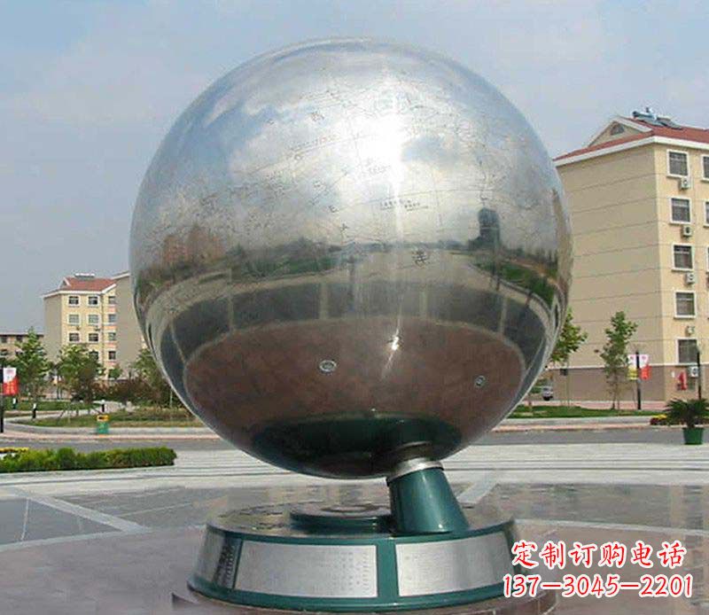 湖南不锈钢广场镜面地球仪