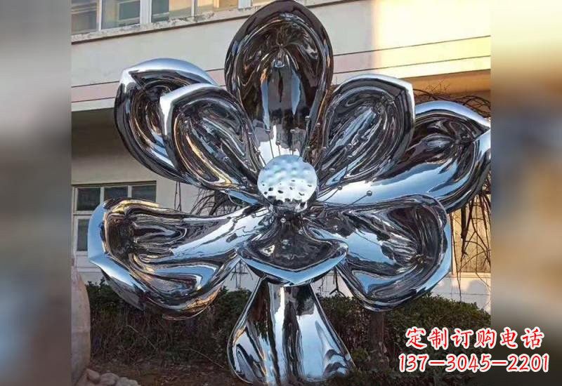 湖南不锈钢广场镜面莲花雕塑
