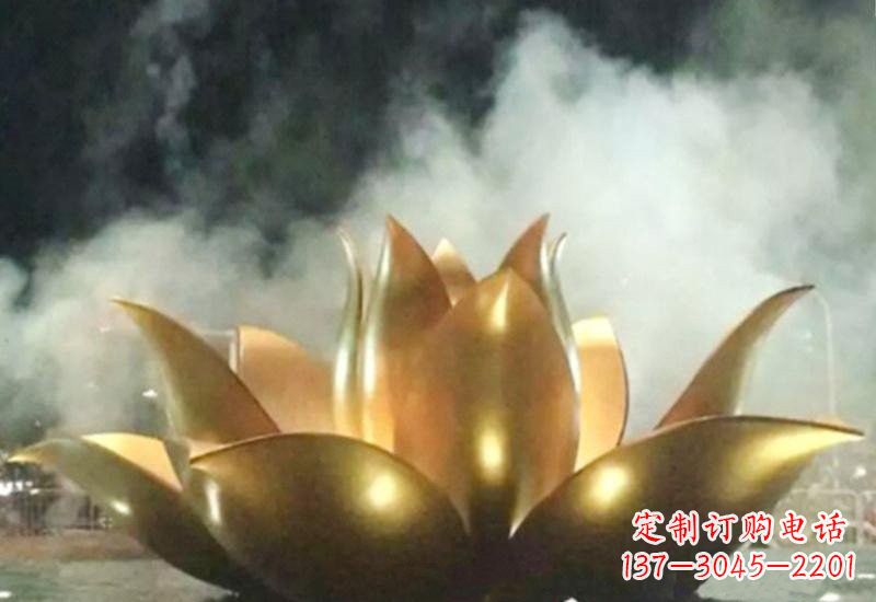 湖南不锈钢广场莲花喷泉雕塑