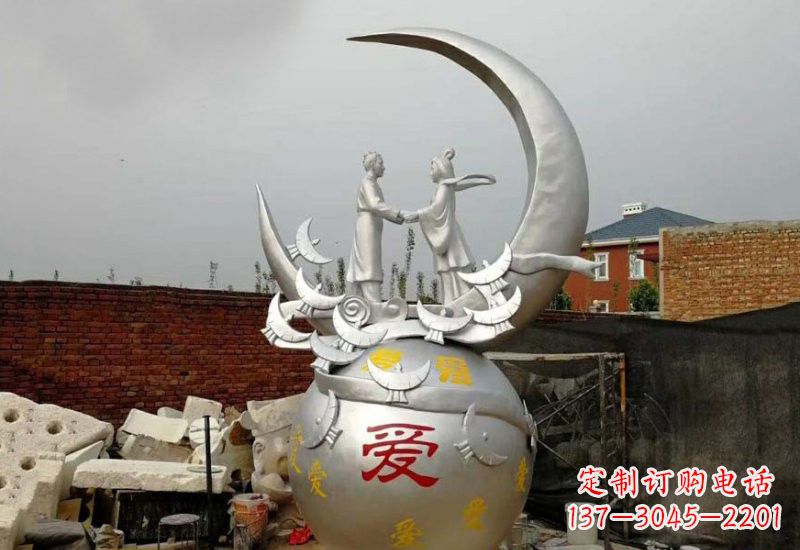 湖南不锈钢广场牛郎织女雕塑