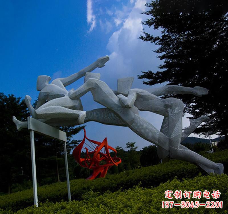湖南不锈钢广场现代运动员雕塑