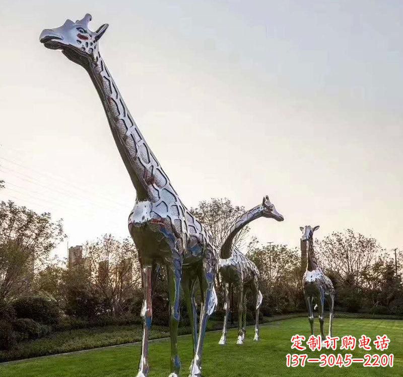 湖南不锈钢广场长颈鹿雕塑