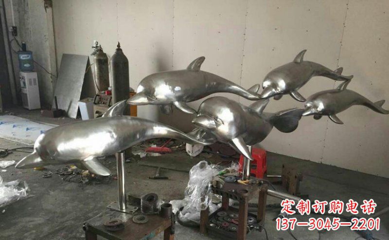 湖南不锈钢海豚雕塑