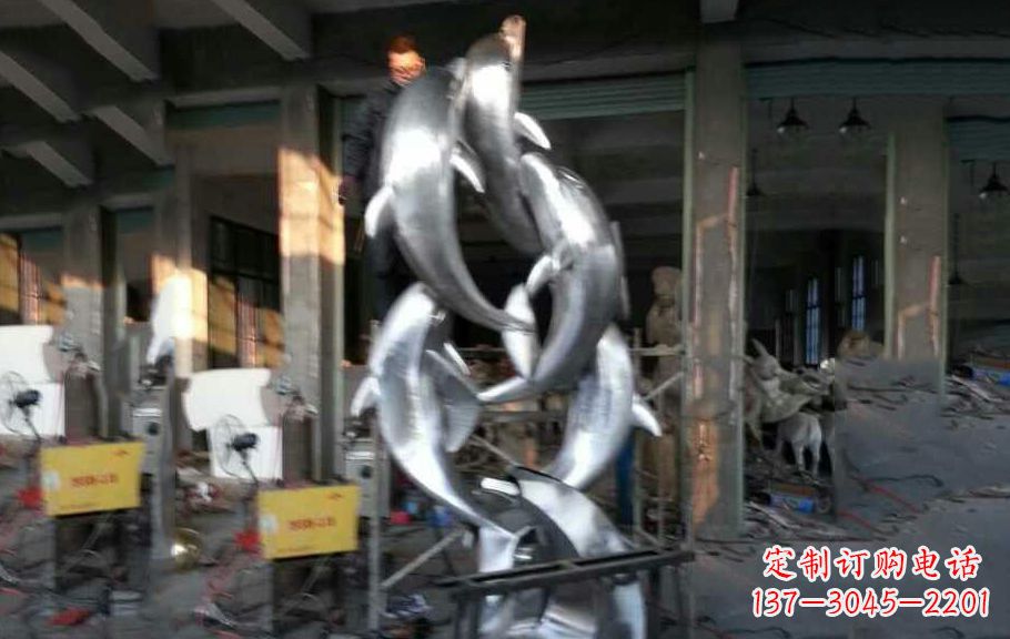 湖南不锈钢海豚雕塑 (3)