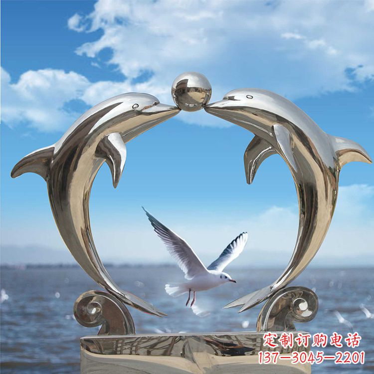 湖南不锈钢海豚雕塑