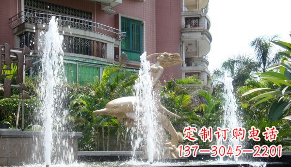 湖南不锈钢海豚喷泉雕塑