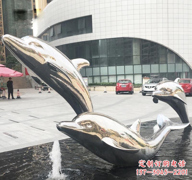 湖南不锈钢海豚造型雕塑