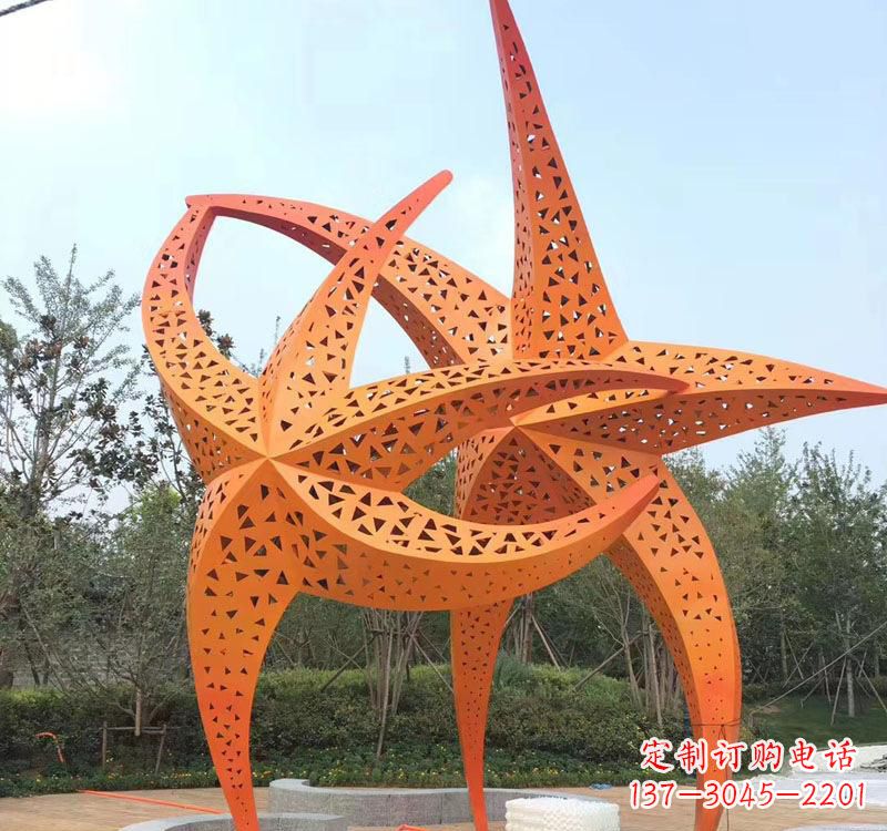 湖南不锈钢海星海洋动物雕塑