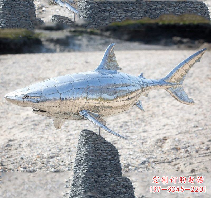 湖南不锈钢海洋公园鲨鱼动物雕塑