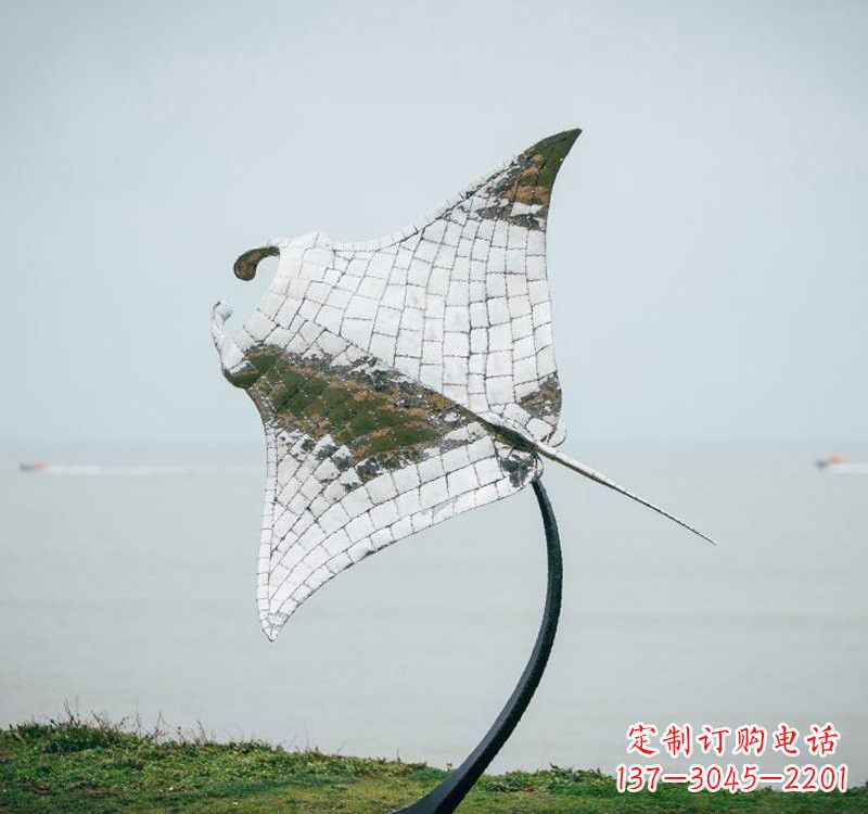 湖南不锈钢海洋动物蝠鲼雕塑