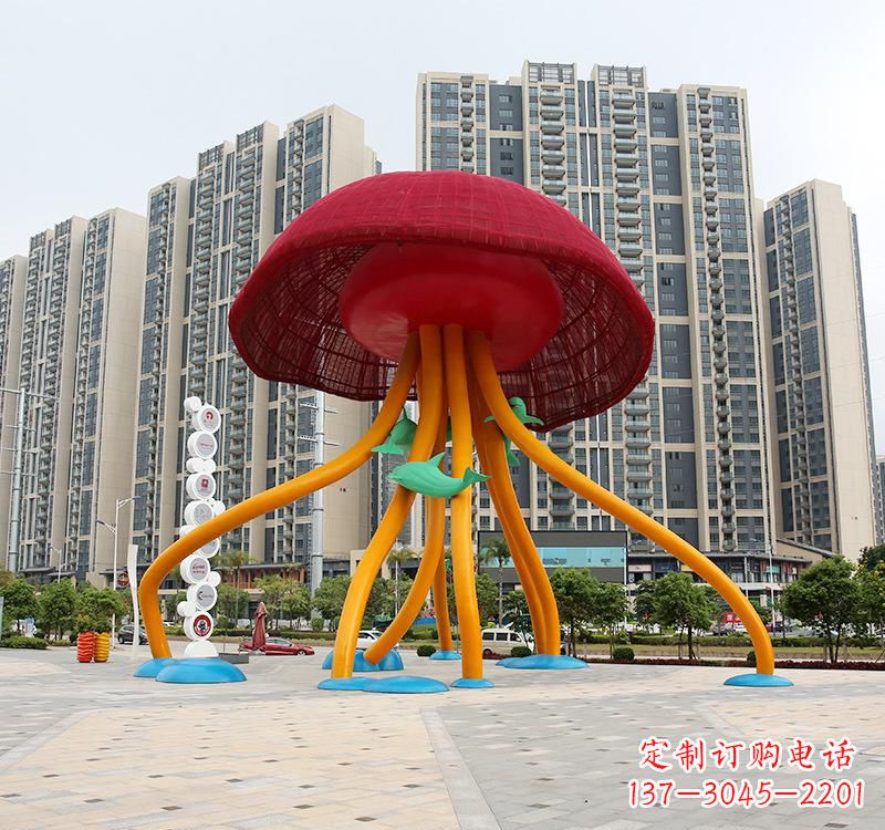 湖南不锈钢海洋水母动物雕塑
