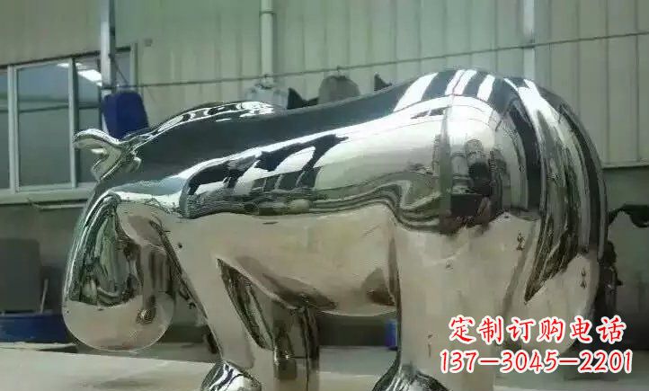 湖南不锈钢河马雕塑 (2)