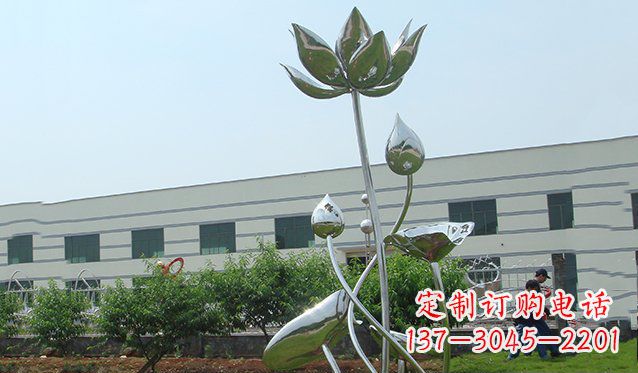 湖南不锈钢荷花雕塑 (2)