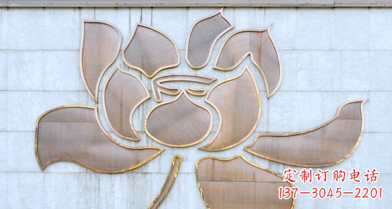 湖南不锈钢荷花浮雕雕塑