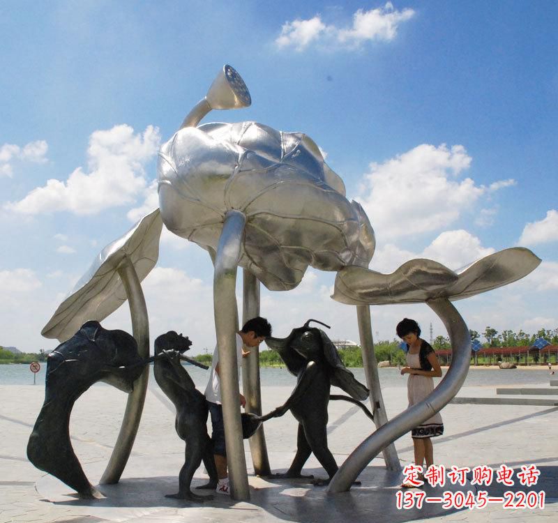 湖南不锈钢荷花广场雕塑