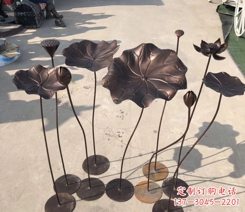 湖南不锈钢荷花公园景观雕塑