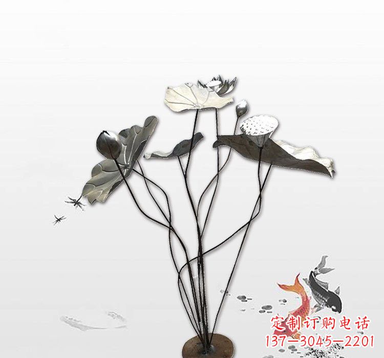 湖南不锈钢荷花荷叶雕塑