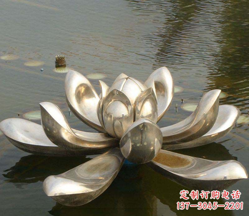 湖南不锈钢荷花景观雕塑 (2)