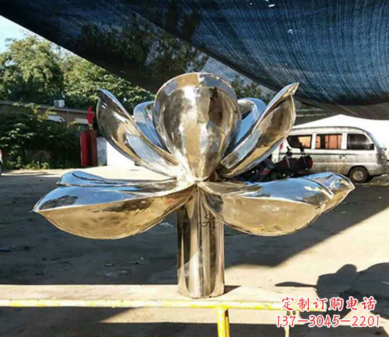 湖南不锈钢荷花小区景观雕塑