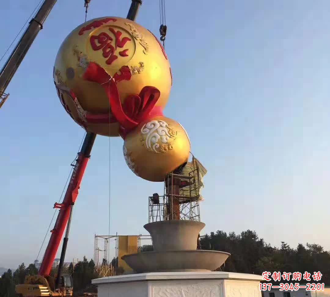 湖南不锈钢葫芦景观摆件