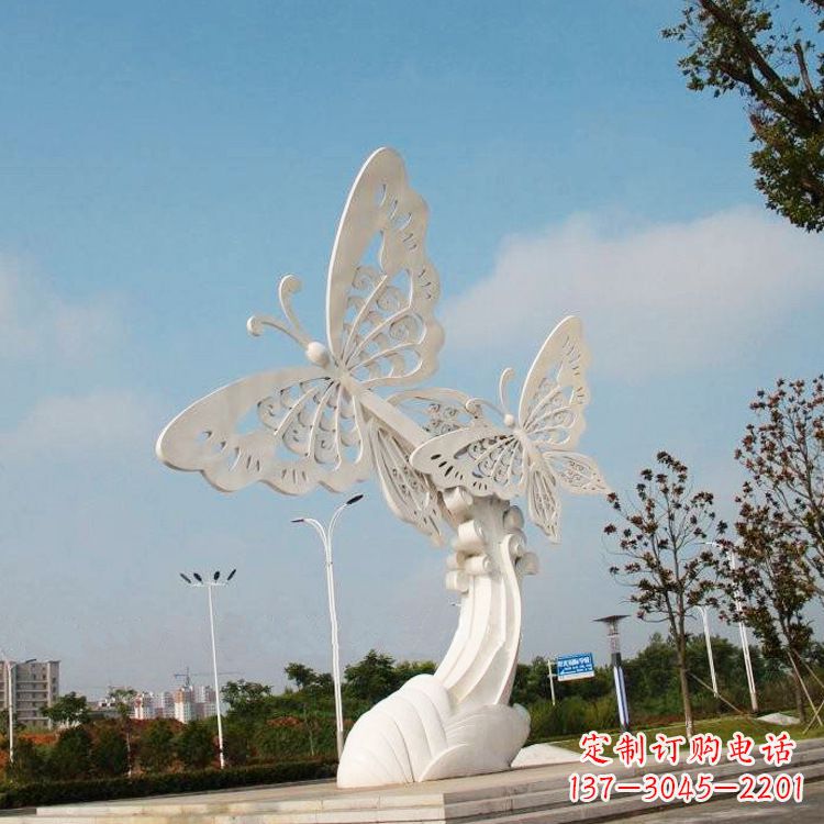 湖南不锈钢蝴蝶景观雕塑,公园园林广场动物景观标识