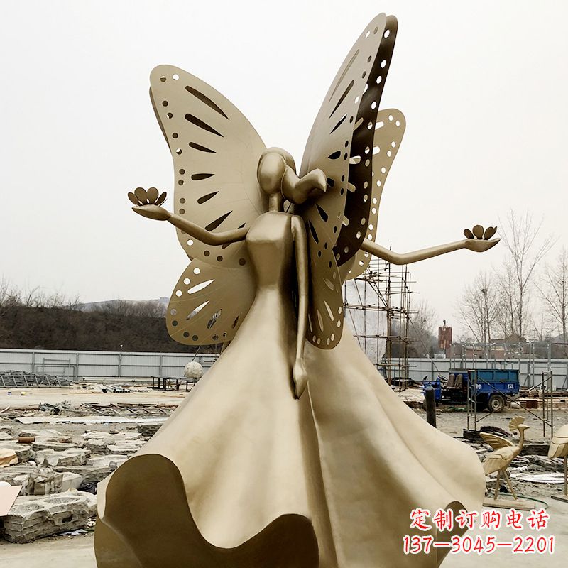 湖南不锈钢蝴蝶少女雕塑