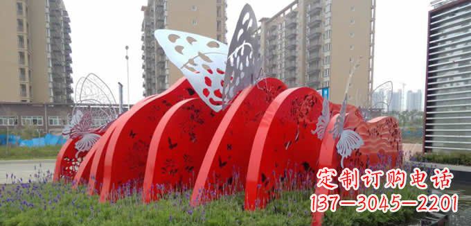 湖南不锈钢蝴蝶小区景观雕塑