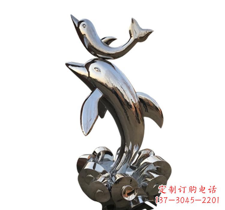 湖南不锈钢户外动物海豚雕塑
