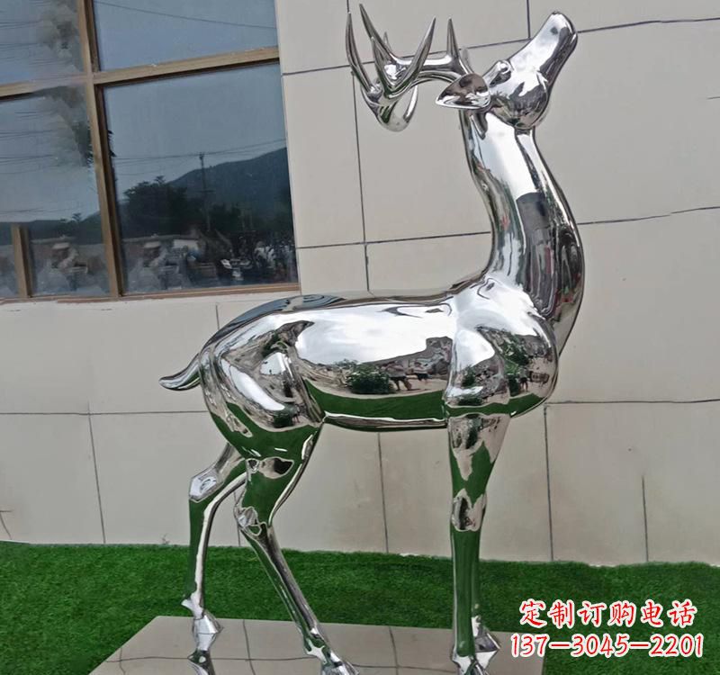 湖南不锈钢户外动物鹿雕塑