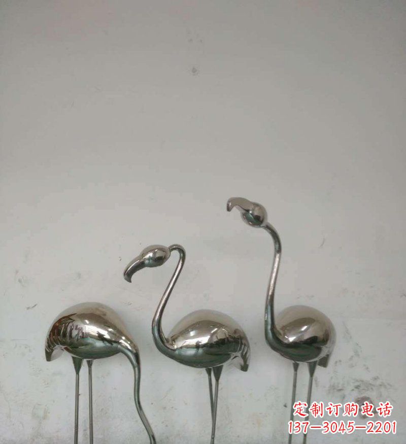 湖南不锈钢火烈鸟公园动物雕塑