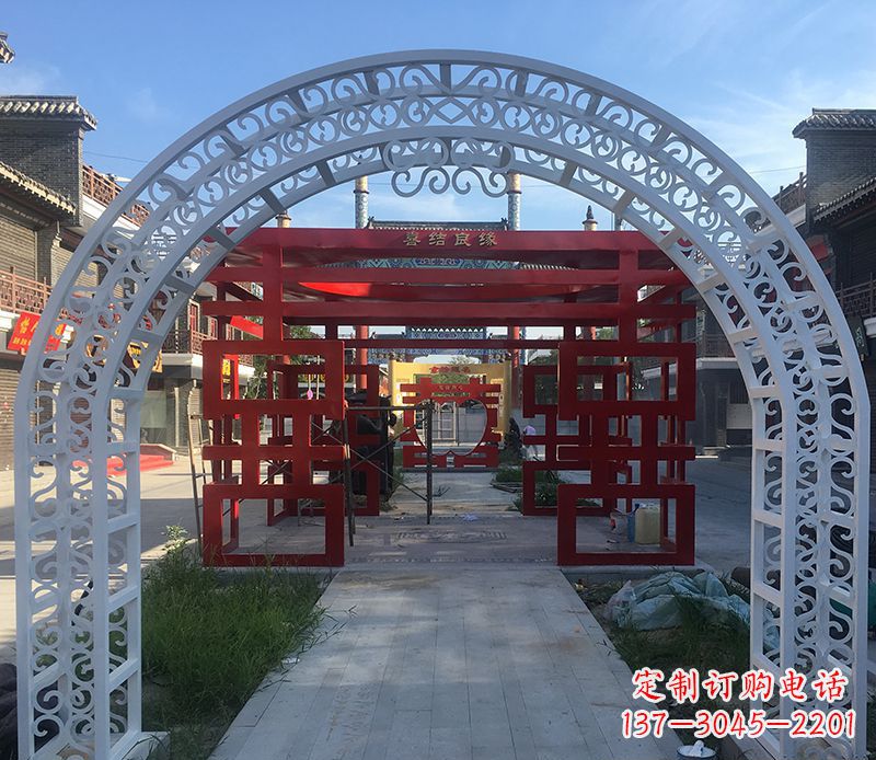 湖南不锈钢剪影拱门雕塑 