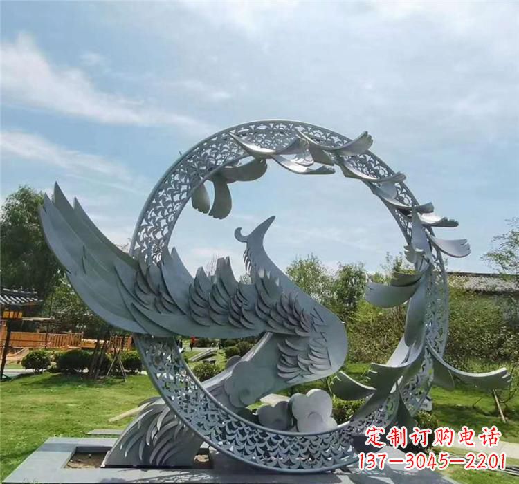 湖南不锈钢简易凤凰雕塑精美绝伦
